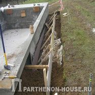 Строительство бетонного бассейна. Работы по обратной отсыпке.